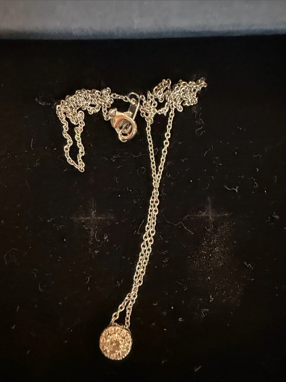Delicate Diamond Pendant Necklace - White Gold